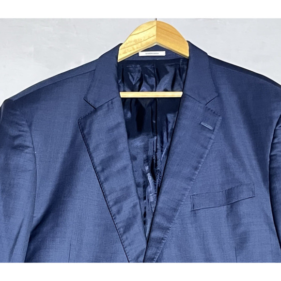 Peter Millar 46T Mens Blue Wool Suit Jacket Blazer Sport Coat Canada 2 Button - Picture 3 of 16